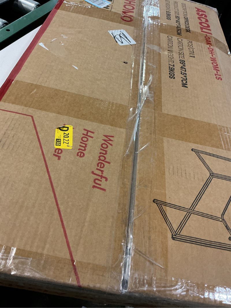 Condition photo showing Good Condition for WOHOMO Folding Desk, Small Foldable Desk 31.5" for Small Spaces, Space Saving Computer Table Writing Workstation for Home Office, Easy Assembly, Oak Small Size:31.5 x 15.7 Beige