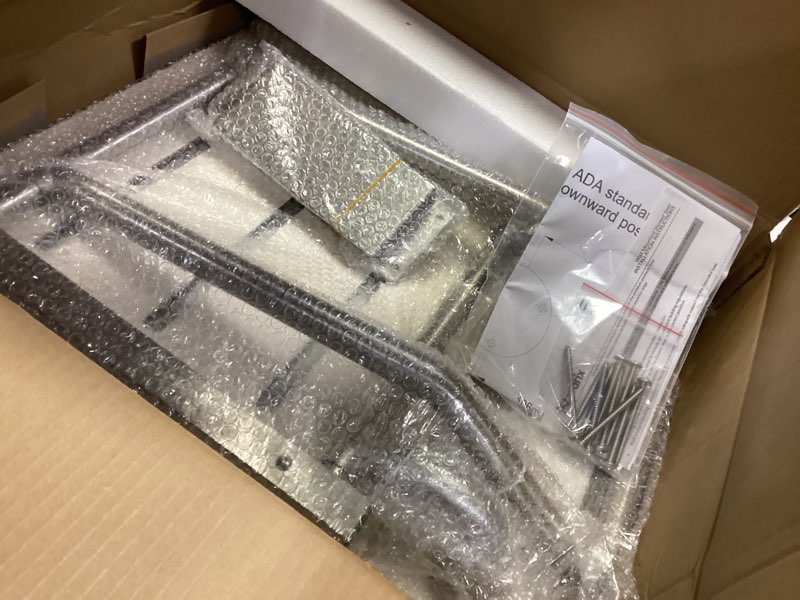 Condition photo showing New/Like New for Stardrix 18" x 16" ADA Compliant Phenolic White Folding Shower Seat Bench, Wall Mount Foldable Bathr