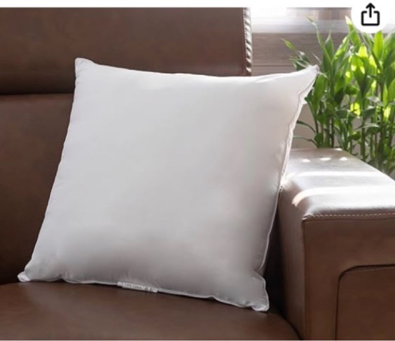 LANE LINEN 20x20 Pillow Inserts - Set of 4 Lightweight Down Alternative Square Pillows, White Throw Pillows for Bed, Decorative Pillows for Couch Bed, Firm Pillows for Living Room