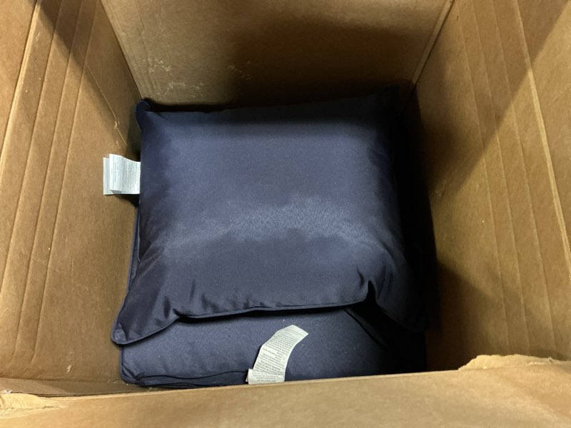 Condition photo showing Good Condition for downluxe 24x24 outdoor chair cushions, waterproof fade resistant patio furniture cushions with handle & removable cover, deep seat outdoor cushions for sofa, couch and patio chairs, navy navy 24 x 24 inch