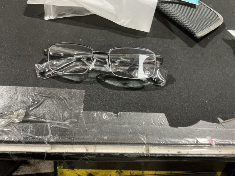 Condition photo showing New/Like New for Missfive Men Premium Multifocus Reading Glasses Blue Light Blocking, Progressive Metal Frame With No Broken Spring Hinge Eyewear,Workspace For Near Range 2.50x Multifocus Non-0 Top/ Gun-blue 2.5 x