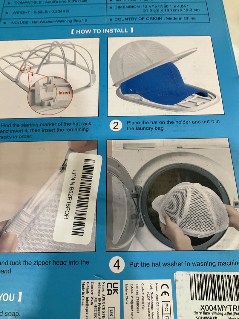 Condition photo showing item condition for Eiito Hat Washer for Washing Machine,Hat Cleaner for Baseball Caps with Frame Cage and Mesh Bag?2Pack White? White 2pack