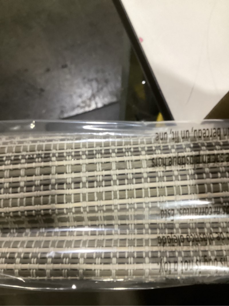 Condition photo showing Good Condition for lazblinds cordless bamboo roman shades for windows, light filtering natural bamboo blinds, easy lift cordless design for living room & bedroom, fits interior windows 30.5" w x 64" h, greystone greystone 30.5"w x 64"h