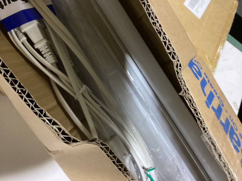 Condition photo showing Good Condition for barrina (6 pack led t5 integrated single fixture, 4ft, 2200lm, 6500k super bright white, 20w utility led shop light, ceiling and under cabinet light, corded electric with on/off switch, etl listed 6500k super birght light 4 feet