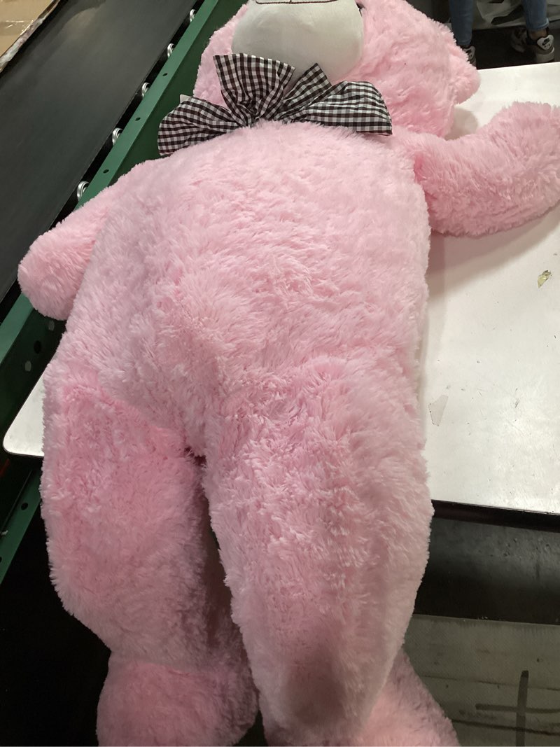 Condition photo showing As Is for MaoGoLan Giant Teddy Bear 4 Feet,Adorable and Cuddly Big Teddy Bear Stuffed Animal 47", Pink Teddy Bear Plush Gift Decoration for Baby Shower,Party,Birthday,Valentines Day Pink 47 inches