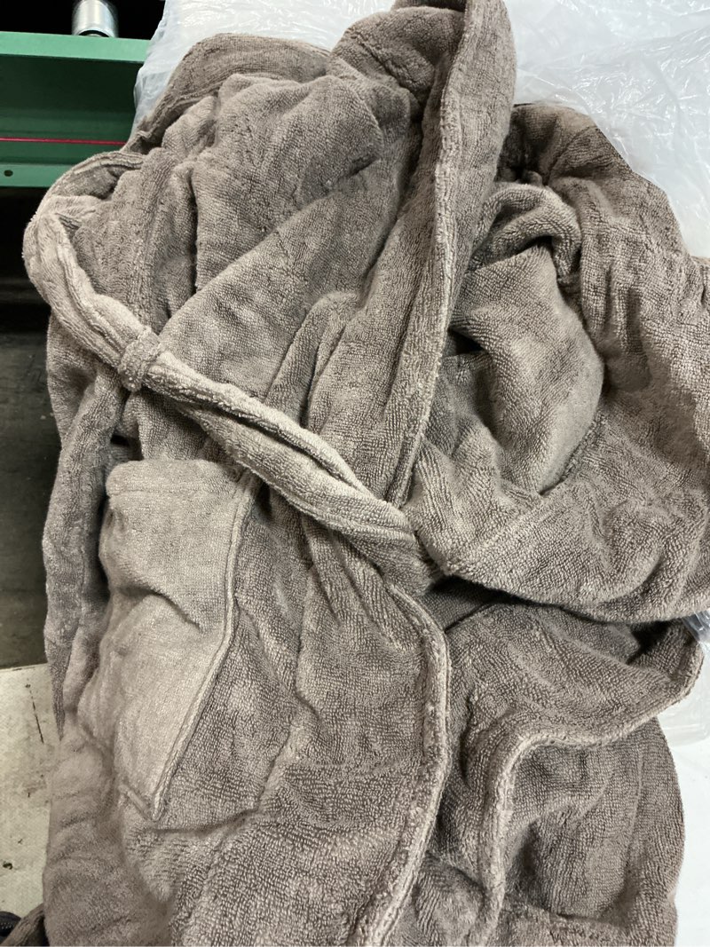 Condition photo showing Good Condition for turkish cotton terry robe, l, heather brown