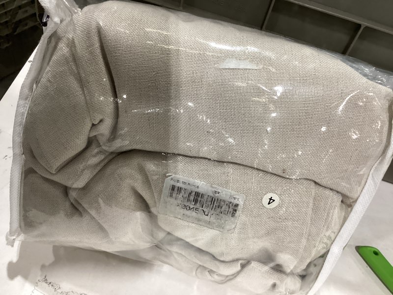 Condition photo showing New/Like New for PANELSBURG Farmhouse Beige Sheer Curtains for Living Room 2 Panels Set?Burlap Light Filtering Earthy Semi Sheer Curtains Farmhouse 96 Inches Long for Dining Room Sliding Glass Doors,Oatmeal Greige Greige 50"W x 96"L (Pack of 2)