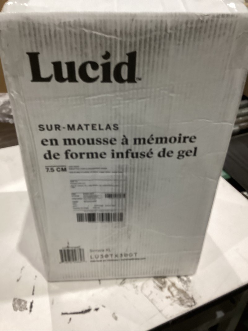 lucid mattress topper, twin xl, 3 inch, memory foam - gel infused mattress topper - certipur certified twin xl 3 inch topper only