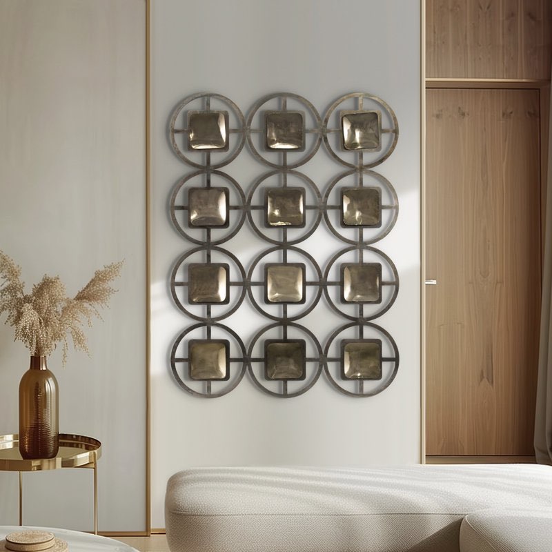 Modern Circle Metal Gold and Black Wall Decor