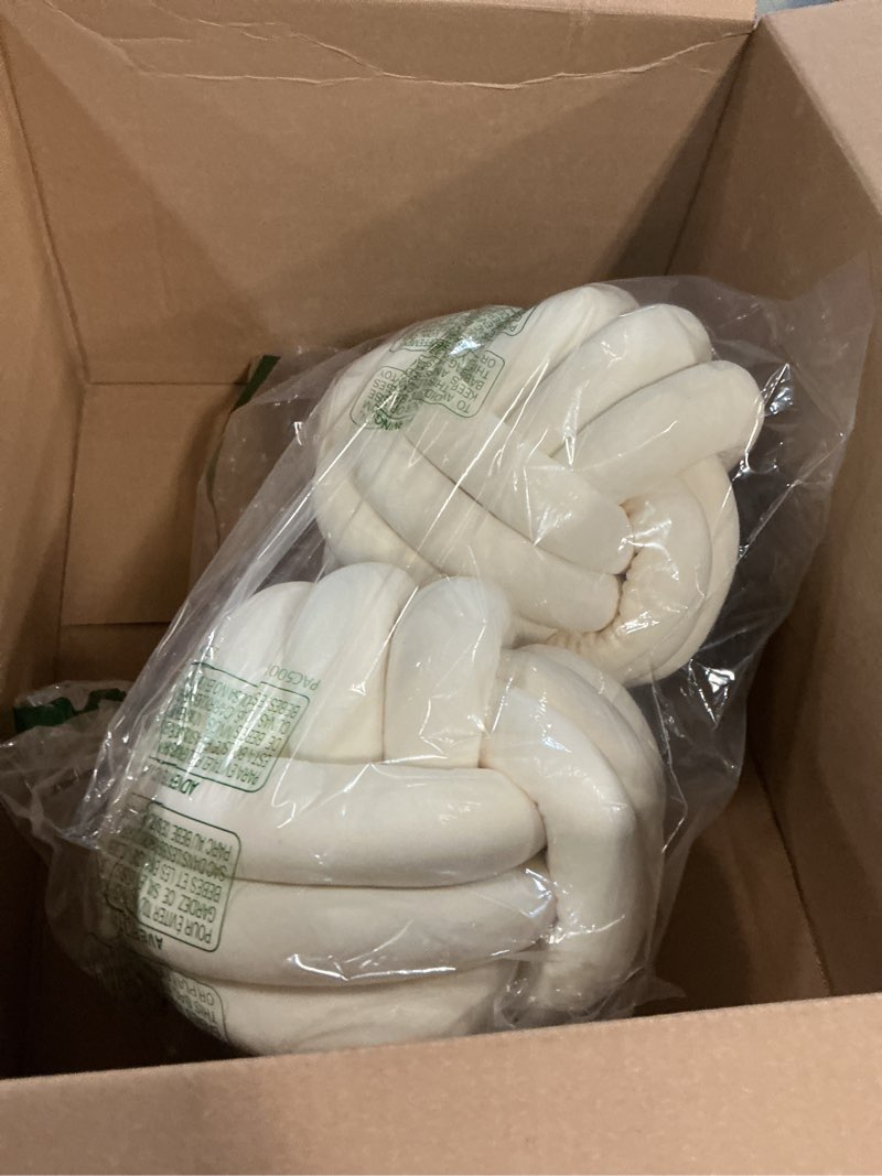 Condition photo showing Good Condition for 2 Pcs Knot Pillow Ball, Ivory Knotted Pillow Plush Ball Pillows, 8.7" Decorative Throw Pillows for Sofa Couch Aesthetic Home Decor Ivory 8.7 inches
