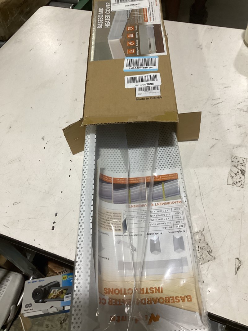 Condition photo showing Good Condition for 4ft steel easy slip-on baseboard heater cover, no end caps, for bathroom & hydronic system for extending cover, white cover 4ft ?no end caps?