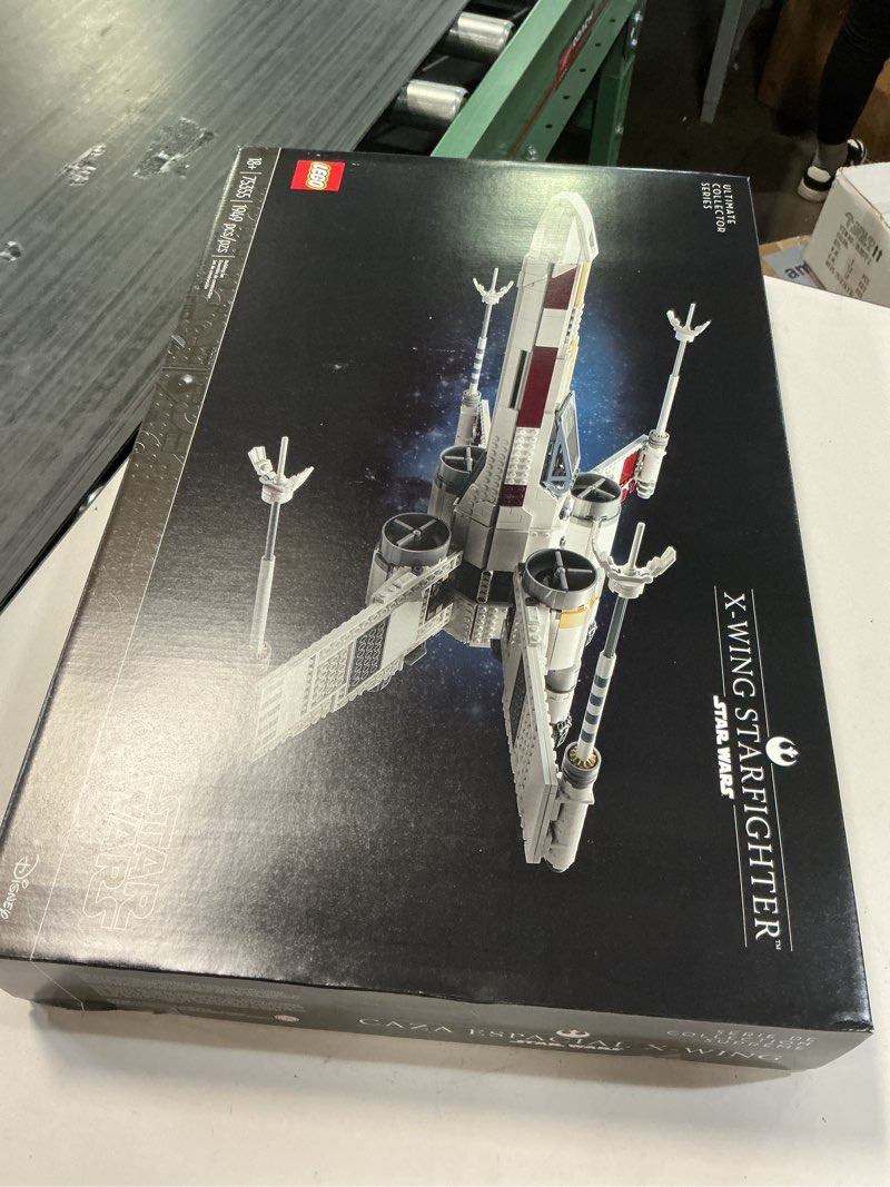 Condition photo showing New/Like New for lego star wars ultimate collector series x-wing starfighter building set for adults, star wars collectible for build and display with luke skywalker minifigure, fun gift idea for fans, 75355