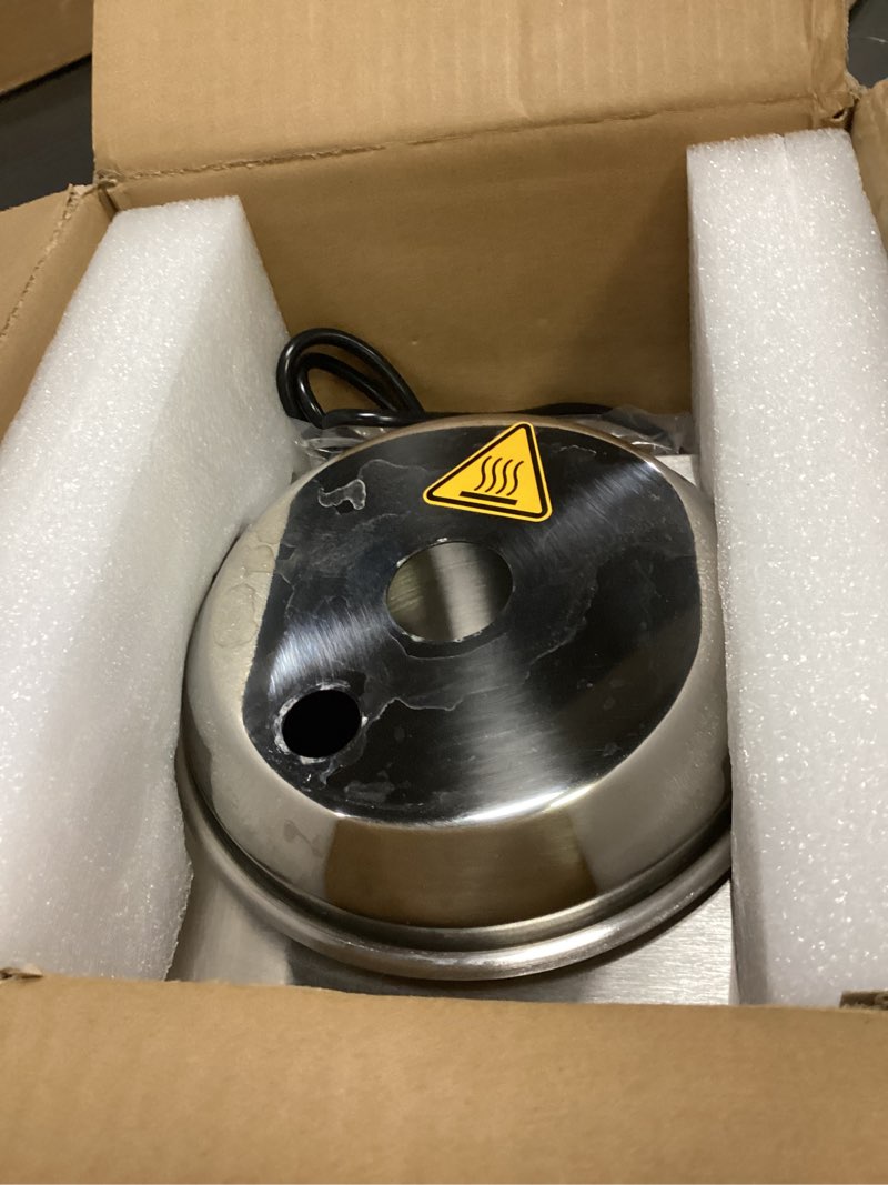 Condition photo showing As Is for wantjoin nacho cheese dispenser with pump - 3.5qt cheese w/warmer stainless steel pump hot fudge warmer 86-185°f temperature control, commercial nacho cheese warmer dispenser for hot fudge caramel