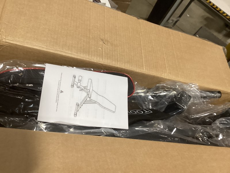 Condition photo showing Good Condition for Yoleo Adjustable Weight Bench for Full Body Workout; Foldable Bench Press Bench of Home Gym Strength Training; Incline Decline Flat Utility Workout Bench with Quick Folding& Fast Adjustment (Black)