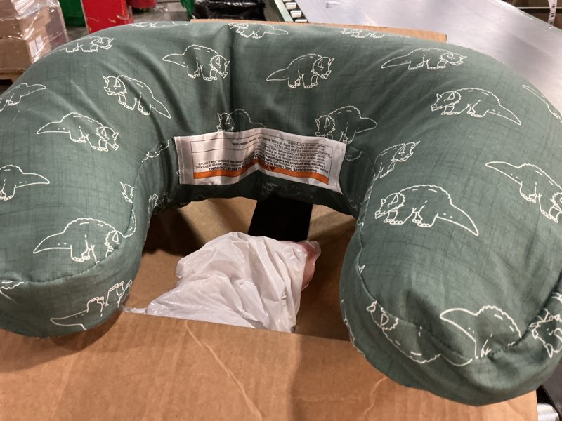 Condition photo showing Good Condition for boppy nursing pillow - firm, ergonomic u-shaped bottle and breastfeeding pillow with high lift for comfort and support, spacious surface - forest green dinos new nursing pillow forest green dinos