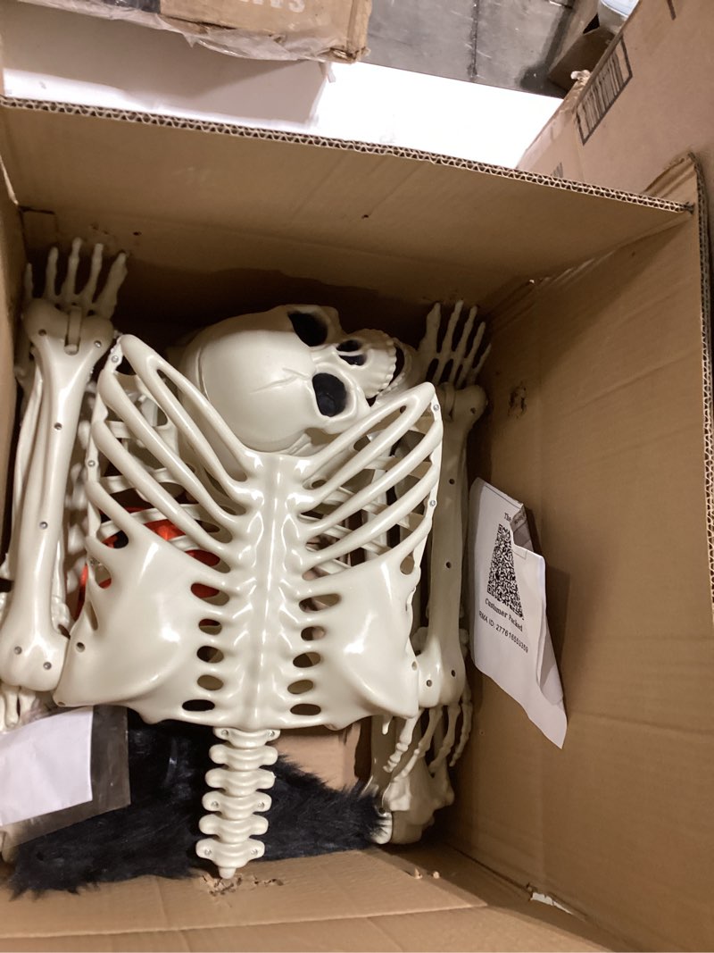 UMEELR 5.4FT Halloween Life Skeleton with Spider, Full Size Skeleton for Halloween Patio Lawn Garden