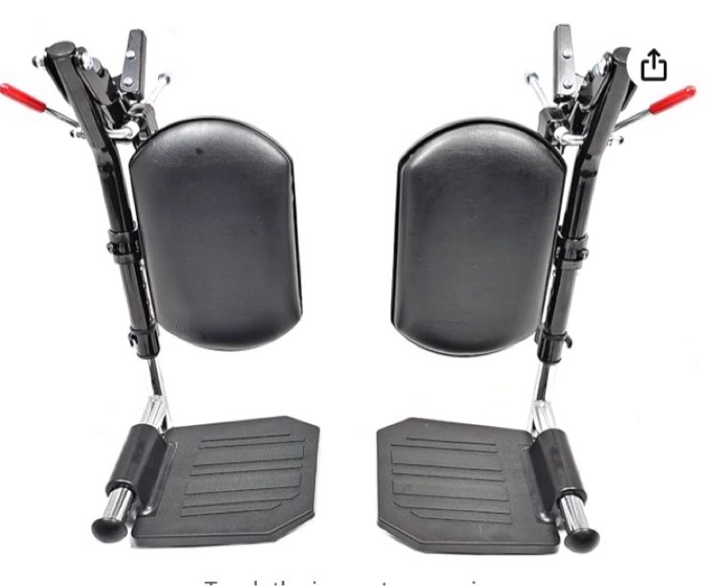 wheelchair elevating legrests with padded calf pads, composite footplates, fits most standard wheelchairs of all brands. wheelchair parts,same functional structure as lk3jelr,t94,(1pr, black)
