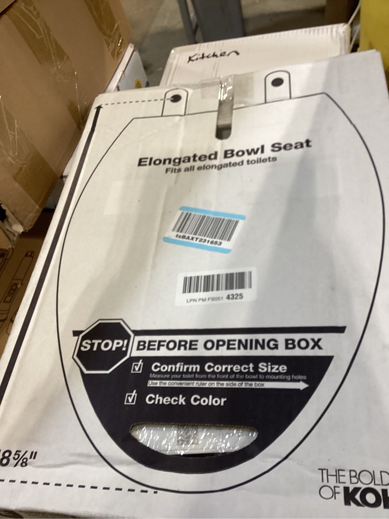 Condition photo showing Good Condition for kohler k-20110-0 brevia elongated toilet seat with grip-tight bumpers, quiet-close seat, quick-attach hardware, white