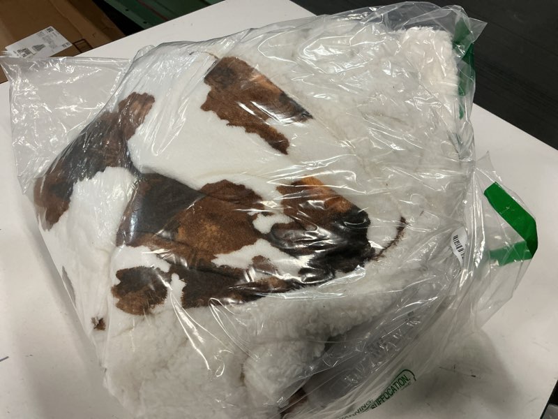 Condition photo showing Good Condition for Heated Blanket Throw Blanket – Fast Heating Blanket with 10 Heat Settings & 4 Timer Options, Cozy Soft Fleece Sherpa, Washable, Warm Gifts for Grandma 09 - Brown Highland Cow Throw 50" x 60"