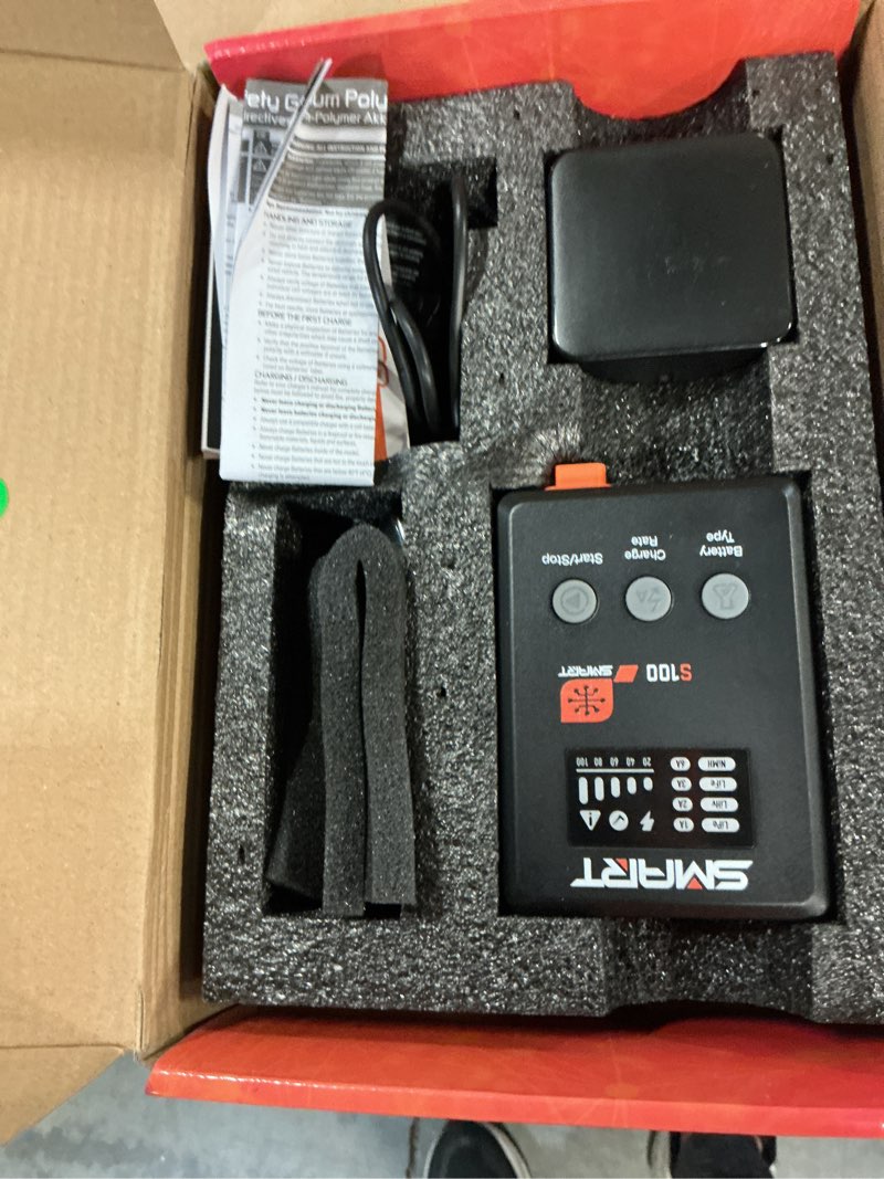 Condition photo showing New/Like New for spektrum accessories smart powerstage bundle: 1400mah 2s 30c lipo battery (ic2) / s100 charger / 65w power block/adapter, spmxpss215