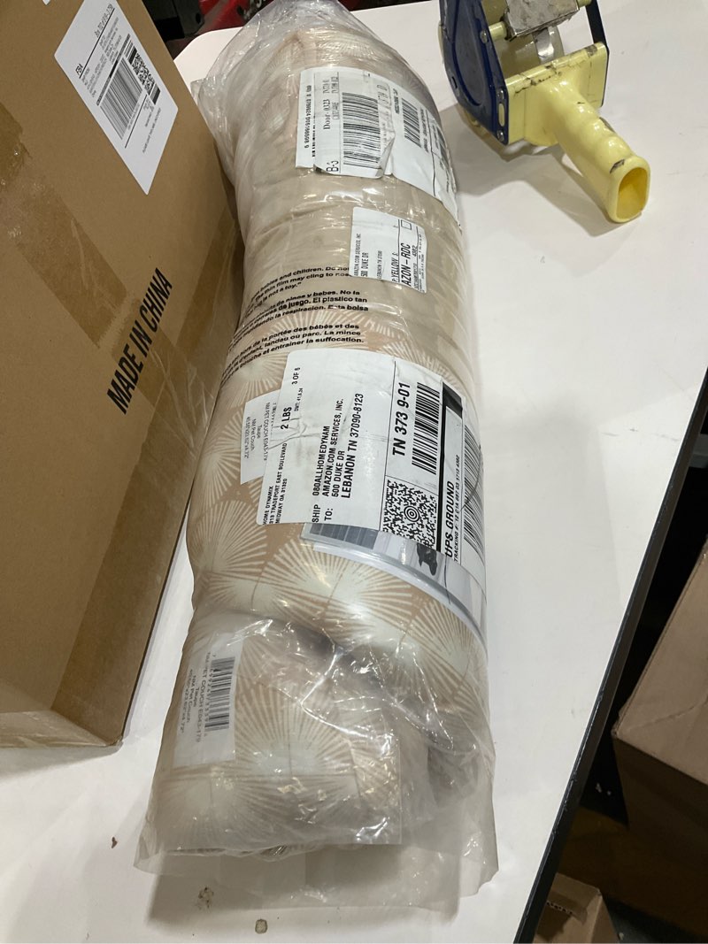 Condition photo showing As Is for Nicole Miller New York PET Kendall Fluted Geo Cozy Couch Protector Pet Bed, Cozy & Calming, Non-Slip Bottom, Machine Washable, Taupe, Large 40"x23"x4"