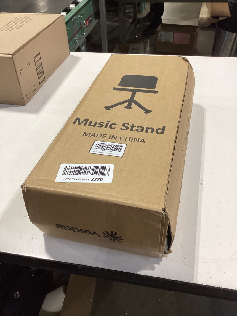 Condition photo showing New/Like New for vekkia professional portable sheet music stand - folding adjustable holder, with carrying bag, sturdy for instrumental performance, band & travel 32-56inch