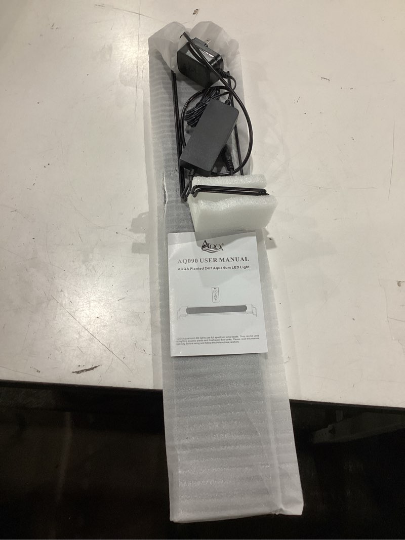 Condition photo showing New/Like New for aqqa led aquarium light, 24/7 mode ip68 waterproof extendable bracket fish tank light, diy mode full spectrum aquarium plant light, adjustable timer/brightness memory function for 24-32 inch fish tank