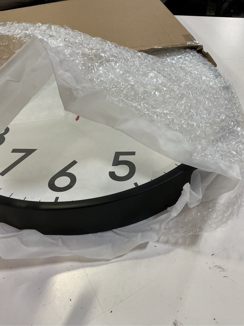 Condition photo showing Good Condition for akcisot 16 inch wall clock large silent non-ticking wall clocks battery operated - analog classic clock decorative for living room, office, home, school(black) a_black 16 inch