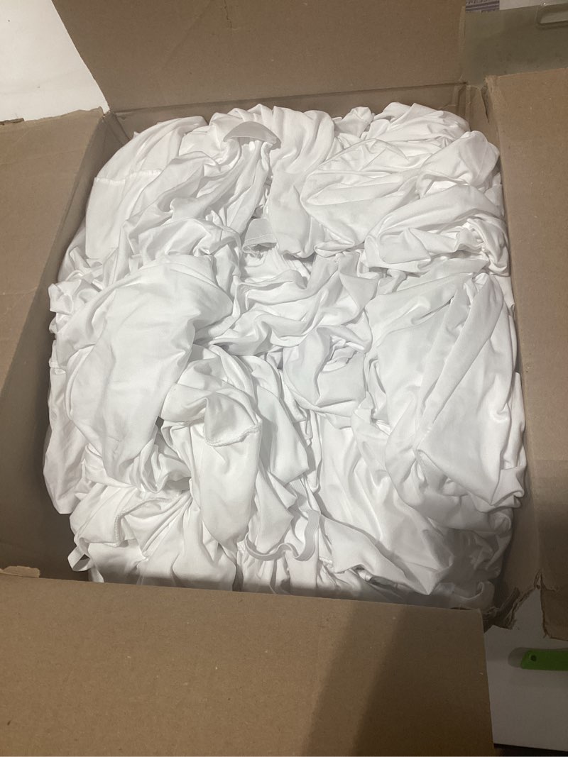 Condition photo showing New/Like New for HAINARverS Stretch Spandex Folding Chair Covers 50PCS, Universal Fitted Chair Cover Protector for Wedding, Party, Banquet, Holidays, Celebration, Decor (White, 50 PCs) White 50PCS