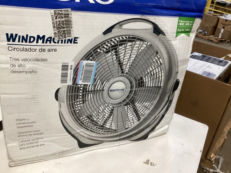 Condition photo showing Good Condition for lasko wind machine fan, air circulator fan with 3 speeds, 20" model 3300, gray