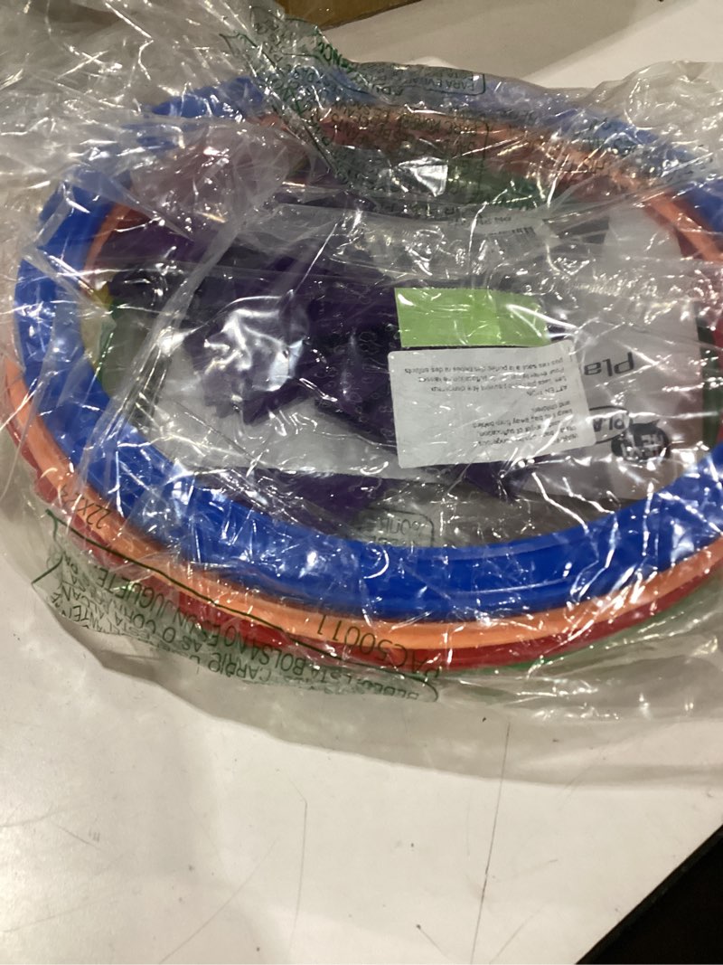 Condition photo showing Good Condition for hey! play! hopscotch rings game - ten 11-inch plastic rings and 15 connectors for indoor and outdoor use - play set for girls and boys (multicolored) medium