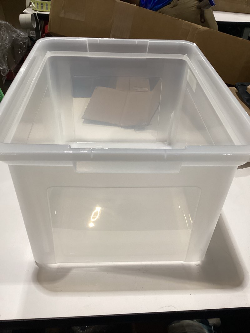 Clear storage tub no lid