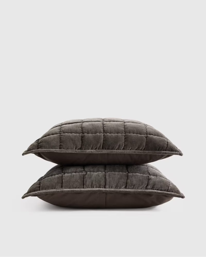 cotton velvet quilted sham set king