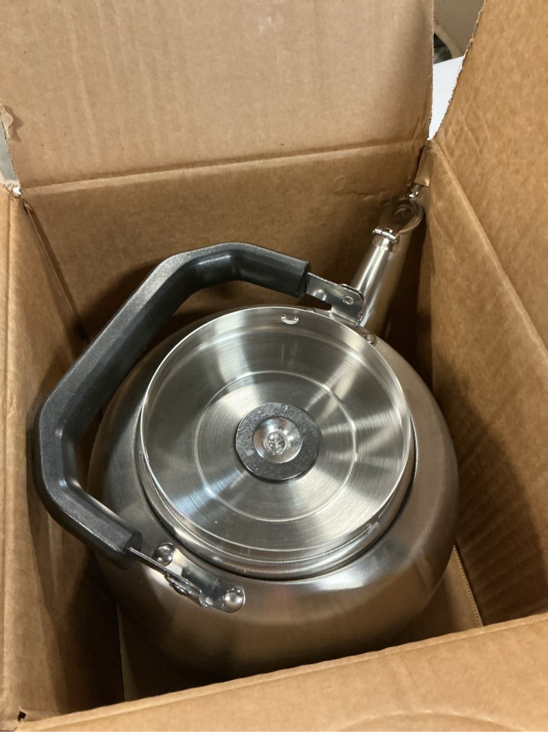 Condition photo showing Good Condition for gedo stainless steel whistling tea kettle, 304 food grade, large capacity, stovetop kettle for gas stove and induction cooktop (4l/4.22qt)