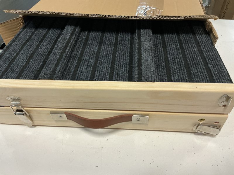 Condition photo showing As Is for 2026 upgraded dog ramp for couch, foldable small dog ramp for sofa, 4 adjustable height from 13'' to 21", portable stable pet steps with non-slip pad, pet ramps use for sofa couch stairs a-wood color 80×30cm-for couch