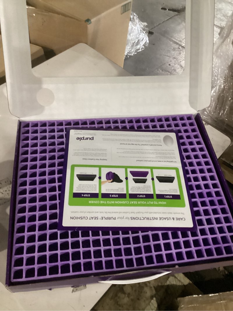 Condition photo showing Good Condition for purple ultimate seat cushion | pressure reducing grid designed for ultimate comfort | designed for gaming | made in the usa