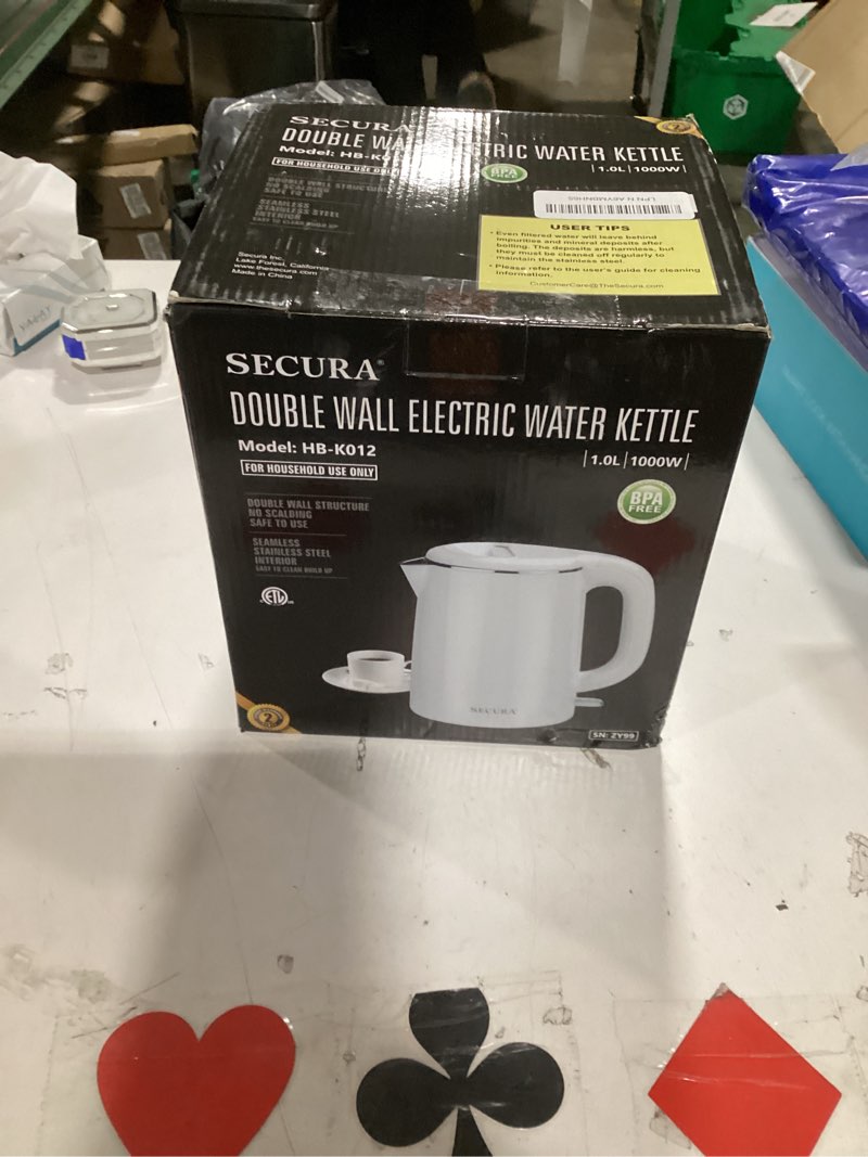 Condition photo showing Good Condition for Secura Stainless Steel Double Wall Electric Kettle Water Heater for Tea Coffee w/Auto Shut-Off and B