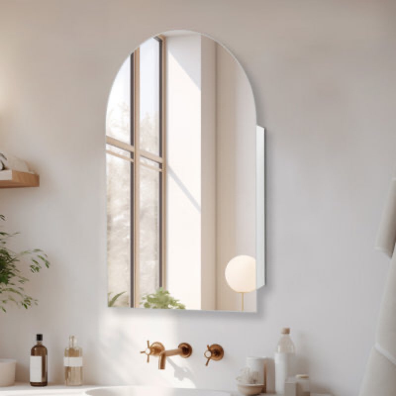 Dougherty Arched Medicine Cabinets With Mirror, Recess Or Surface Mounted Bathroom Cabinets, 2 Adjustable Shelves Frameless Mirror Cabinet Size: 30" H x 20" W x 3.34" D