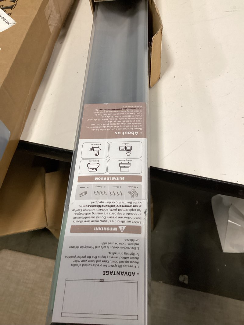 Condition photo showing Good Condition for Cordless Blackout Roller Shades Blinds for Windows Free-Stop,Pull Down Room Darkening with Valance,Thermal Insulated Woven Fabric Window Door Blinds for Home,Office,Grey 44" W x 72" L 44"W x 72"H Grey