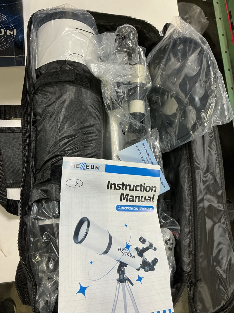 Condition photo showing Good Condition for Telescopes for Adults Astronomy, 80mm Aperture 600mm Refractor Telescope for Kids & Beginners, Compact and Portable Travel Telescopio with Backpack White