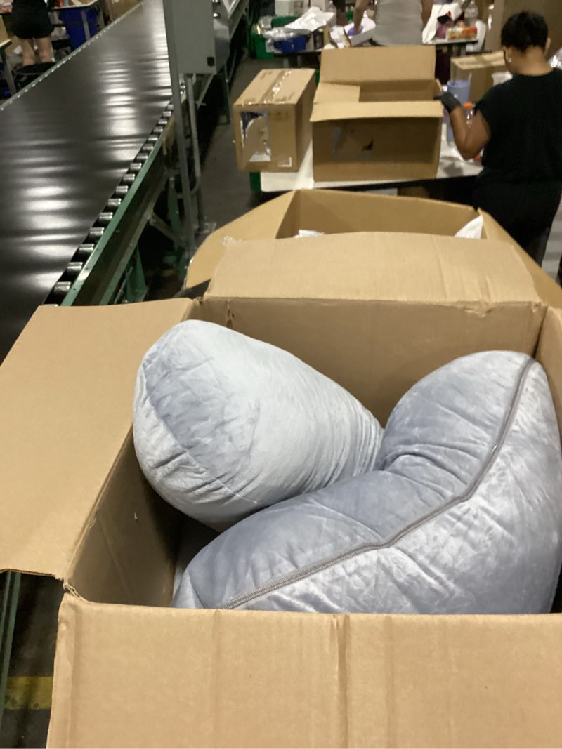 Condition photo showing New/Like New for momcozy pregnancy pillows for sleeping, u shaped full body maternity pillow with removable cover - support for back, legs, belly, hips for pregnant women, 57 inch pregnancy pillow for women, grey