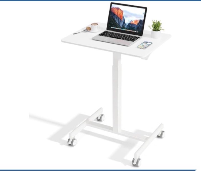 adjustable height standing desk on wheels, portable rolling desk and laptop stand, walking pad desk | rolling standing table for home office, small computer workstation
