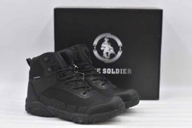 free soldier men's waterproof hiking boots tactical work boots outdoor lightweight military boots 7 deep black