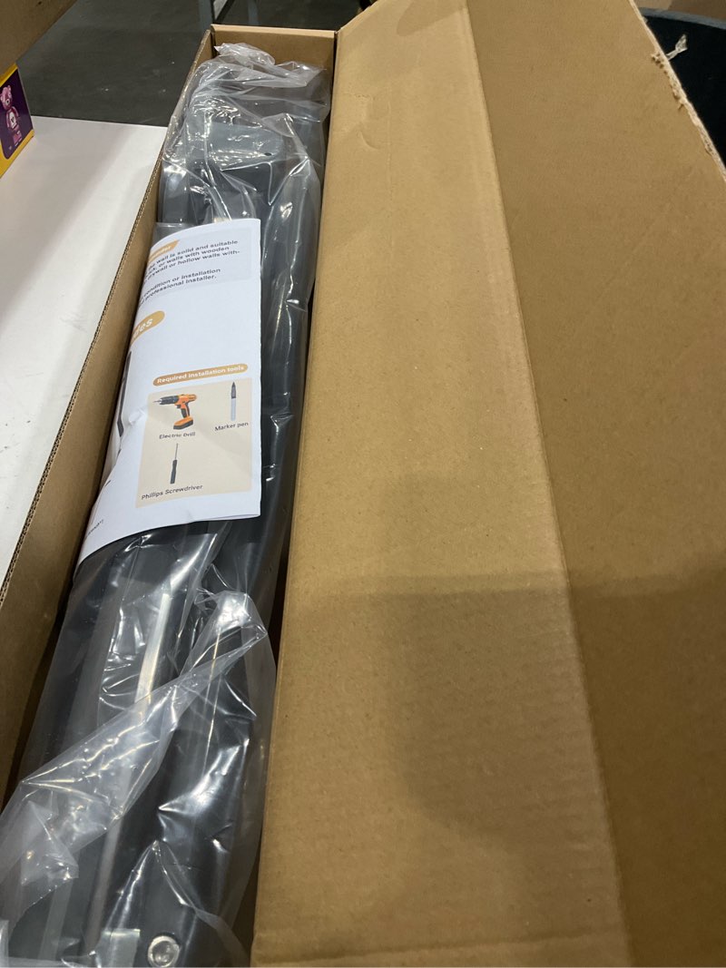 Condition photo showing Good Condition for flip up grab bar with support leg, 26.8" high toilet safety rails for seniors, wall mounted toilet grab bars for disabled and elderly, space-saving foldable handicap bars for bathroom