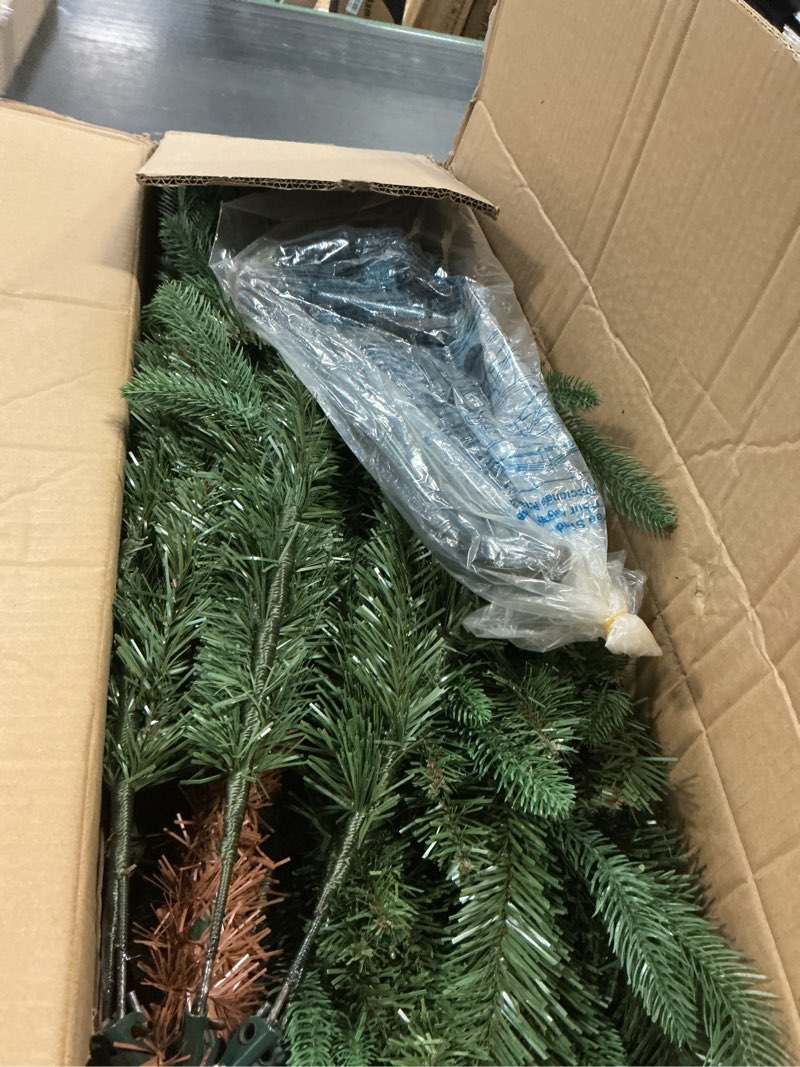 Condition photo showing As Is for 6FT Thick Artificial Christmas Tree with PE+PVC Mixed Branches, 1200+ Tips Snow Flocked Pine,UV Resistant for Outdoor Indoor Offices Home Holiday Christmas Decor 6ft Green