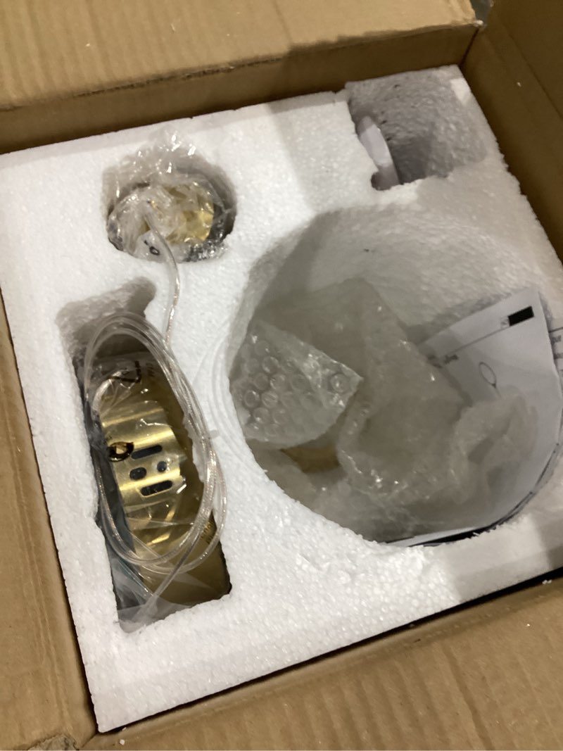 Condition photo showing As Is for ykolupty pendant lights kitchen island gold globe pendant light fixture,mid century chandelier 1-light hanging fixture for kitchen island,adjustable length indoor lighting for dinning room bedroom gold-clear 1-light