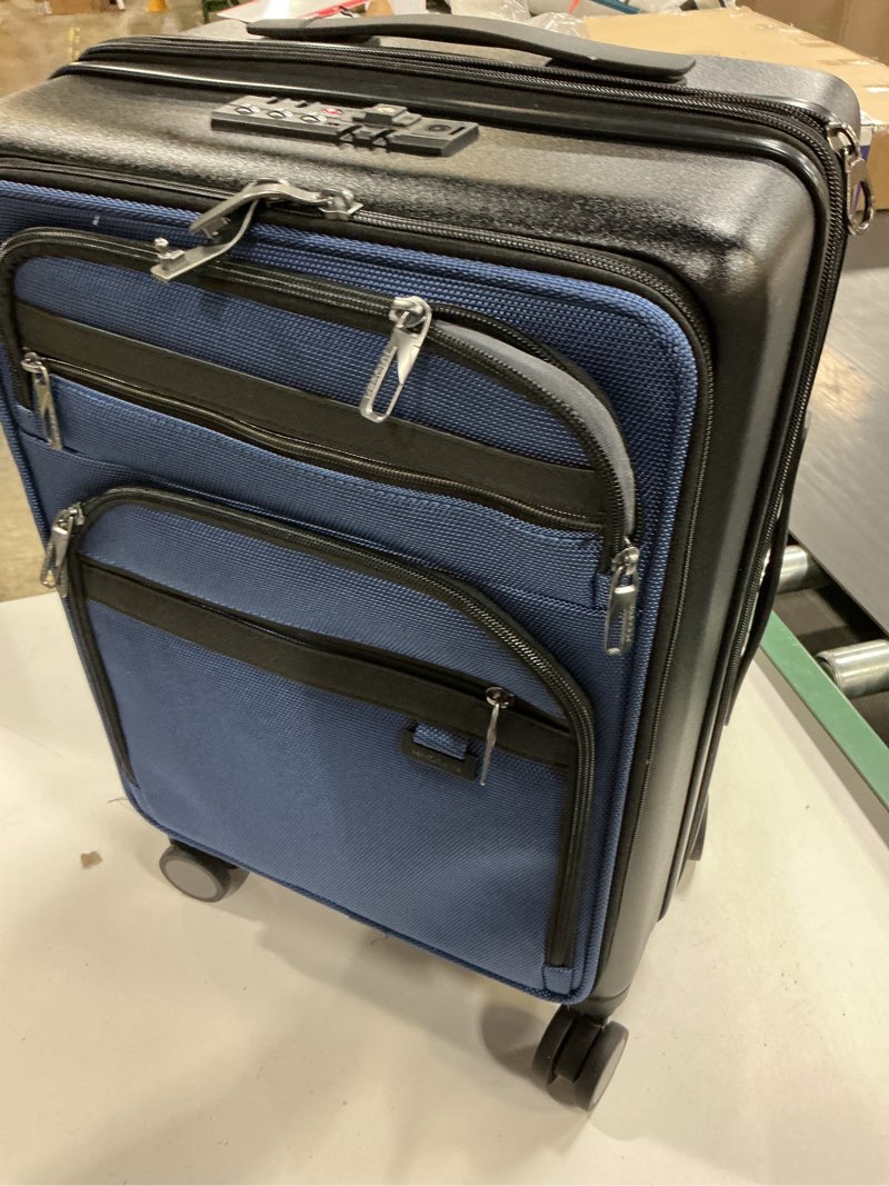 Condition photo showing Good Condition for kroser hardside expandable carry on luggage 22x14x9 airline approved with front business pockets, 20 inch suitcases with wheels, carry on suitcase with tsa lock & usb port, black-haze blue black/haze blue
