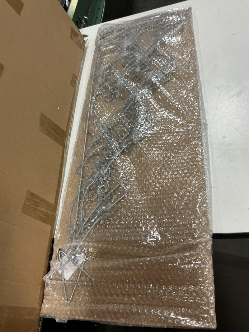 Condition photo showing New/Like New for scorpion large tri fold silver christmas tree card holder and display 31.75 inch