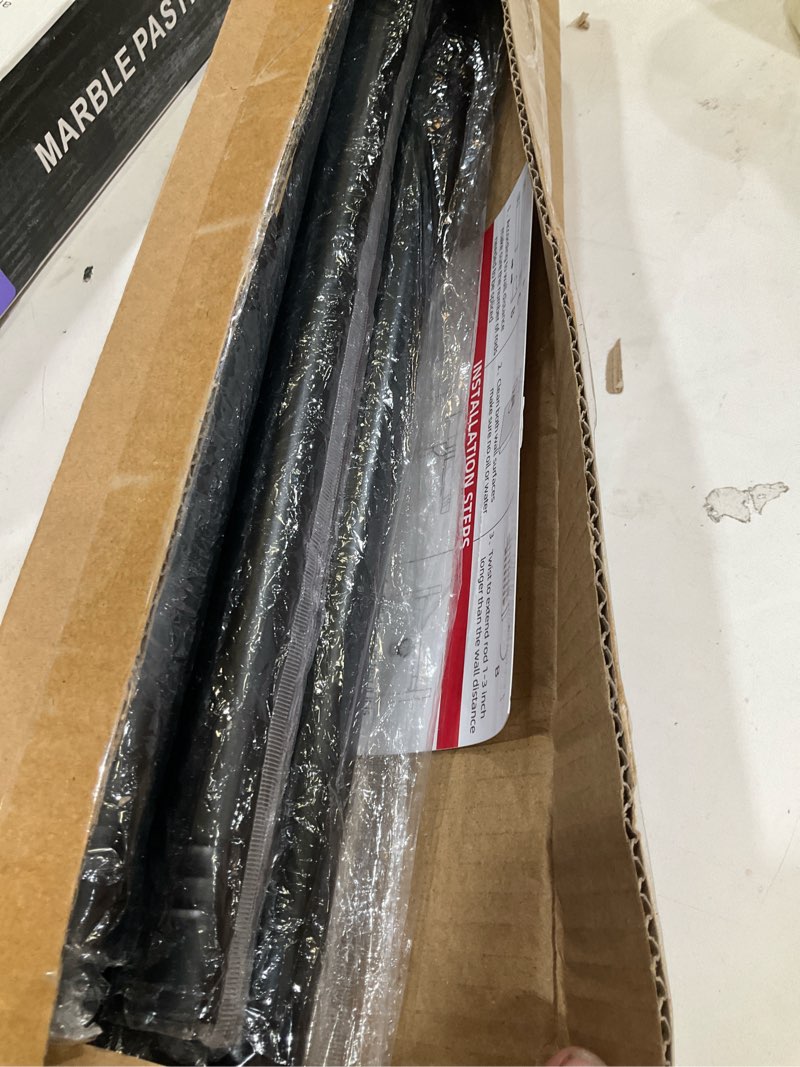 Condition photo showing Good Condition for black shower curtain rod 31 to 80 inch,1 inch diameter adjustable spring tension stainless steel telescoping rod,easy install,no rust 31-80 black