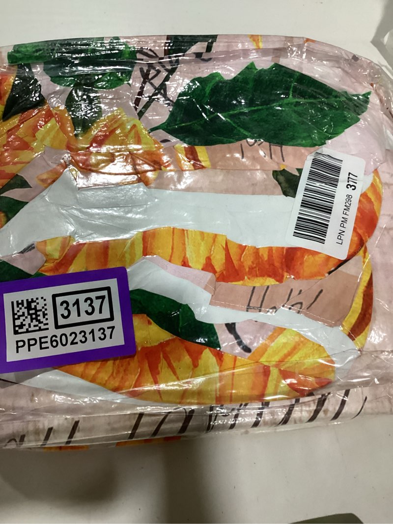 Condition photo showing Good Condition for watercolor sunflower full size comforter set with 2 pillowcases, gold pink spring floral pillow shams printed soft 3 pcs bedding for kids and adults bedroom bed decor dormroom all season orange full